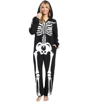 NWT Spooktacular Creations Adult Womens Skeleton Jumpsuit Costume Size S